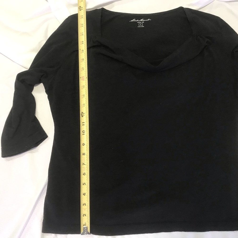Eddie Bauer Cowl Neck 3/4 Sleeve Top, Size Large - Picture 5 of 8